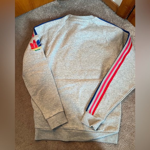 Adidas color striped sweatshirt. Size Small. - Picture 2 of 4
